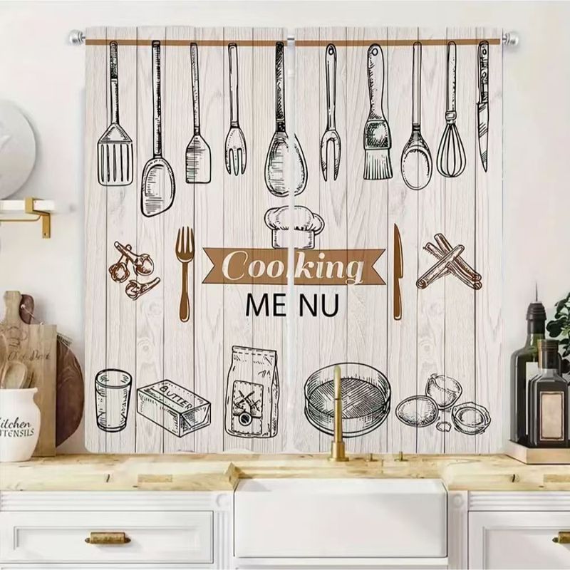 Home Cooking Youtube - Tirai Dapur Vintage VIKAMA, Tirai Pendek