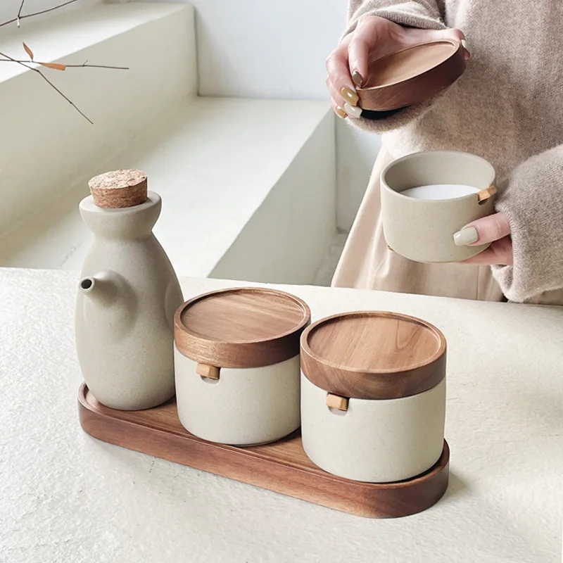 Home Cooking Delivery - Toples bumbu keramik antik gaya Jepang