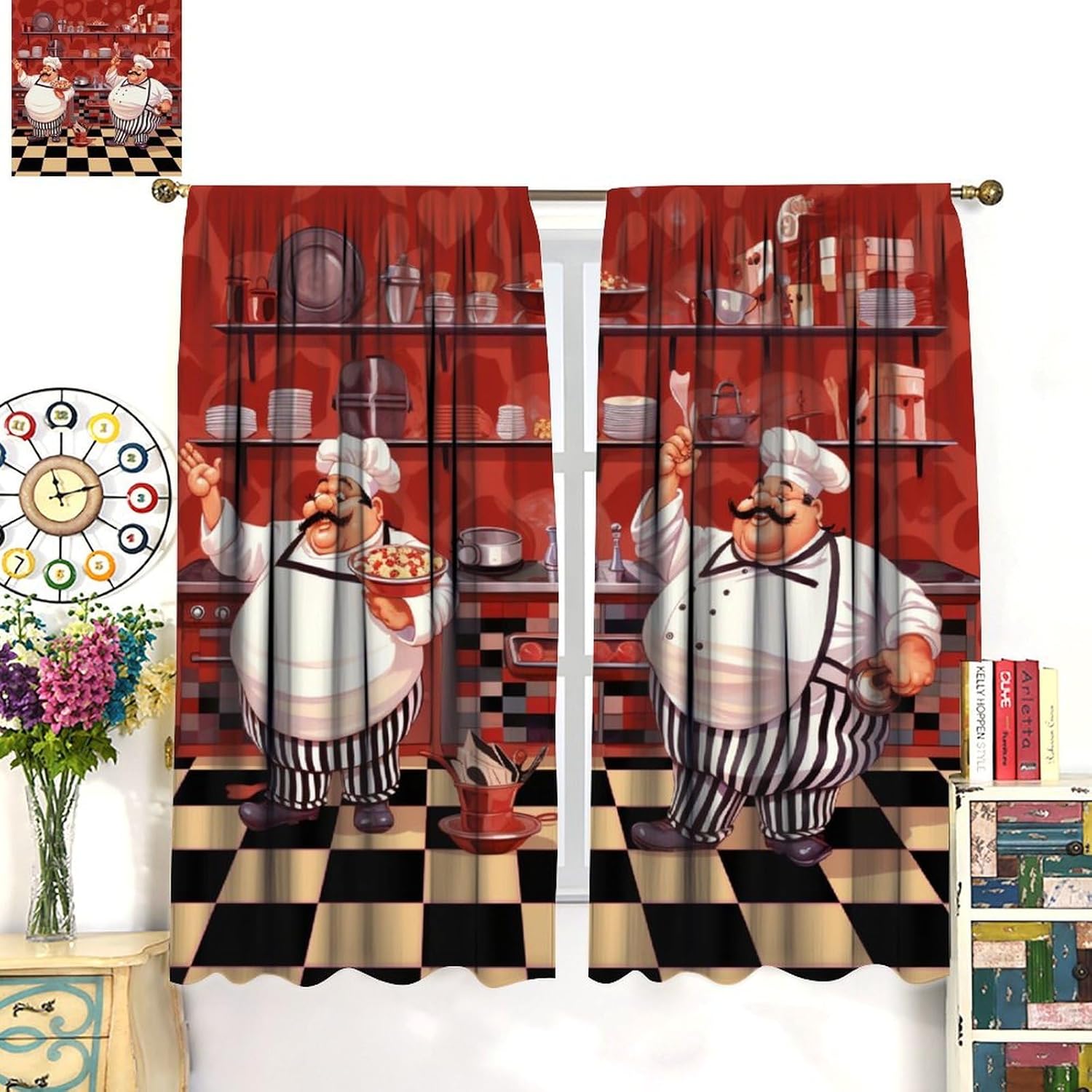 Tirai Dapur Lucu Bertema Koki, - Home Cooking Youtube ulasan dan harga