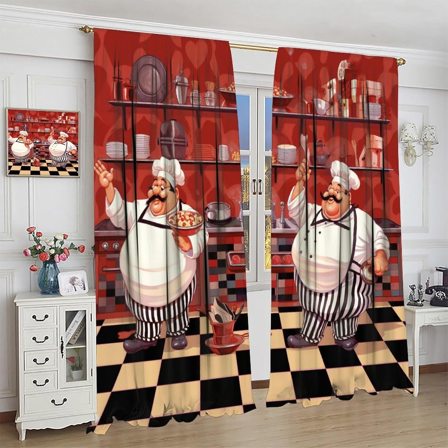 Tirai Dapur Lucu Bertema Koki, - Home Cooking Youtube ulasan dan harga